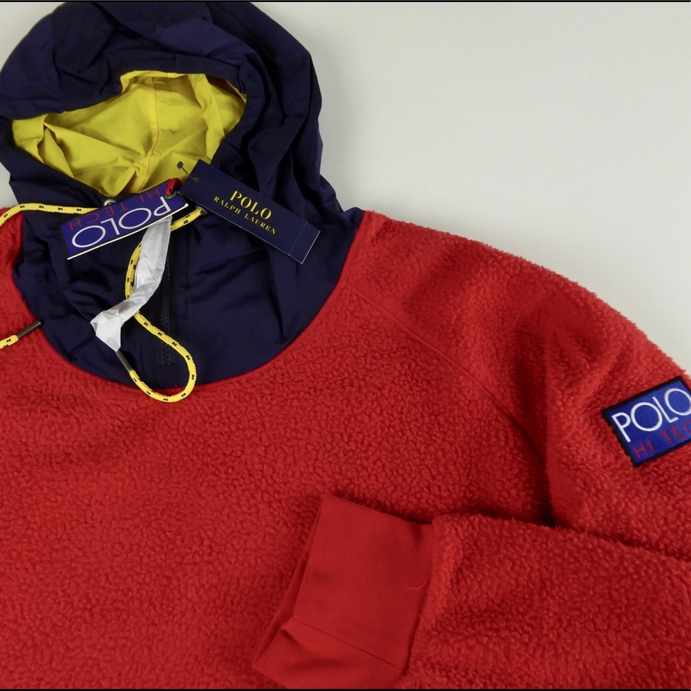 Polo Ralph Lauren Hi-Tech Fleece Hoodie Sweatshirt - Picture 2 of 8